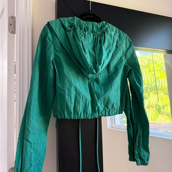 A.L.C. Cropped Green Windbreaker Jacket - Picture 3 of 4